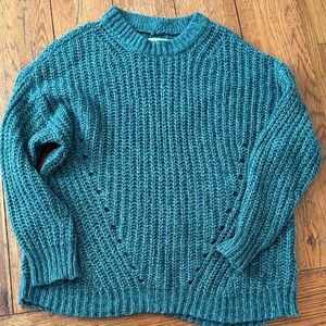 American Eagle Outfitters Teal Crew Neck Sweater